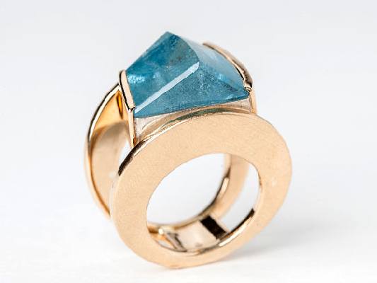 Ring: Aquamarin Gold Silber